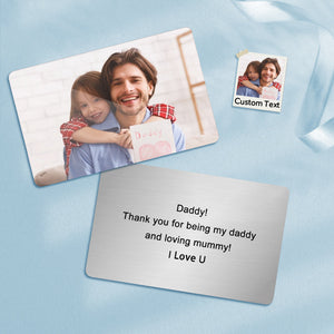 Personalised Wallet Insert Photo Engraved Wallet Card Stainless Steel Wallet Insert Card