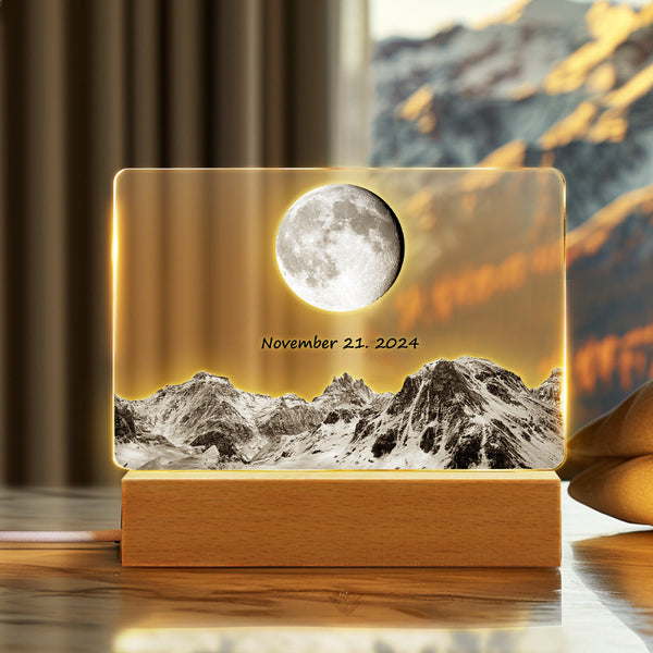 Custom Moon Phase Night Light Calendar Night Light Gift for Couple - photowatch