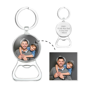 Father's Day Gift Custom Photo Keychain | Oktoberfest Beer Bottle Opener