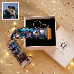 Custom Couple Photo Camera Film Roll Keychain Gifts - 10 Photos