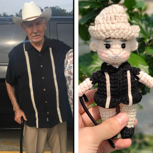 Crochet Doll Custom Portrait Crochet Gifts Gifts For Grandpa Grandparents' Day