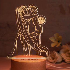 Gifts for Her Custom 3D Photo Lamp Personalized Night Light with Engraved