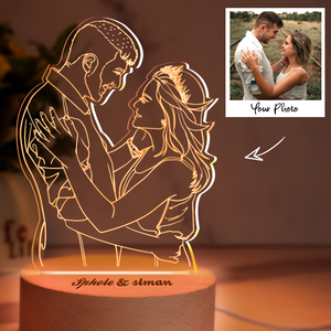 Anniversary Gifts Custom  3D Photo Lamp Personalized Night Light with Engraved