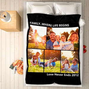 Father's Day Gift - Custom Photo Fleece Blanket