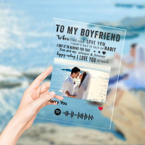 TO MY BOYFRIEND - Personalized Spotify Code Music Plaque(4.7in x 6.3in) Anniversary Gifts