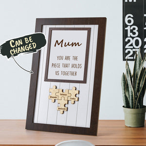 Mom Piece That Holds Us Together Box Frame Mum Puzzle Sign Gift for Mum