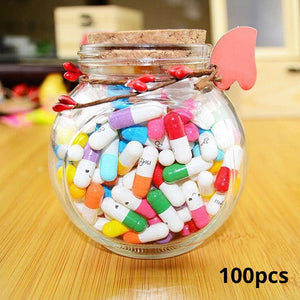 100 Pcs DIY Message in a Bottle Capsule Letter - soufeelus