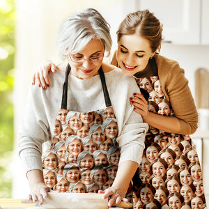 Gifts For Mum Custom Face Mash Photo Apron Kitchen Cooking Personalized Photo Apron