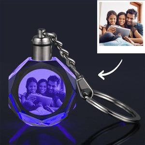 Custom Crystal Photo Keychain Family Gifts