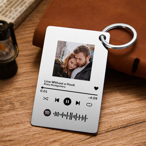 Custom Photo Scannable Spotify Code Music Plaque Metal Keychain