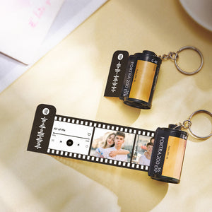 Spotify With Text Camera Roll Keychain Custom Photo Film Roll Keychain With Spotify Code