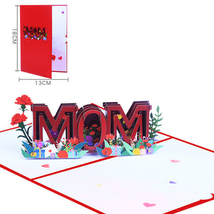 Mother's Day 3D Three-dimensional Greeting Card Hollow MOM Greeting Card Holiday Blessing Folding Paper Carving Card