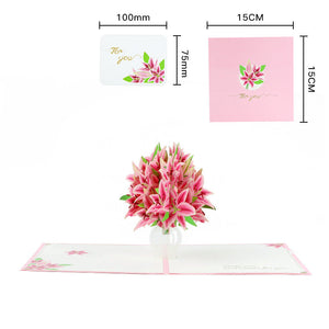 Mother's Day Pop-up Card Lily Blessing Message Card